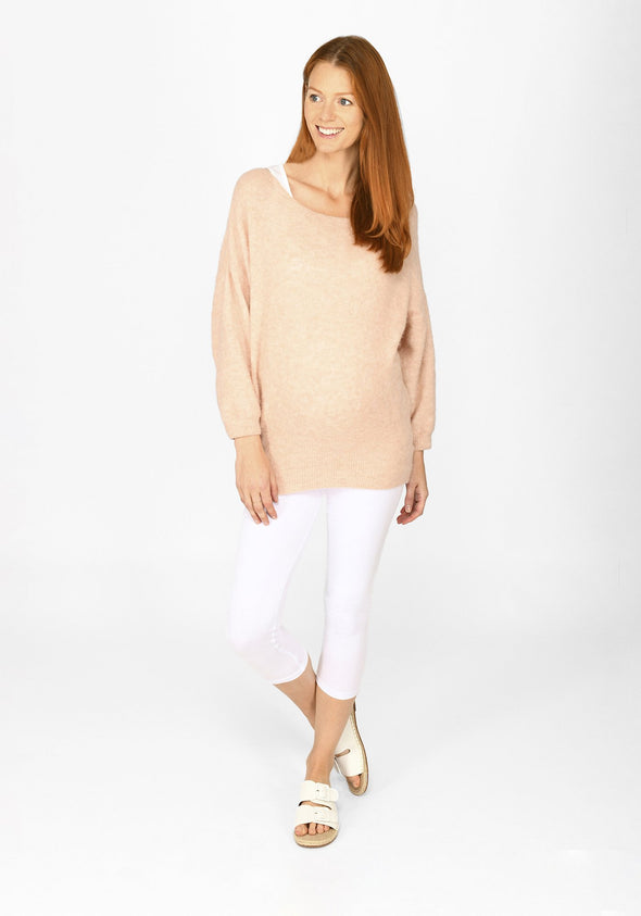 white cropped maternity leggings 1