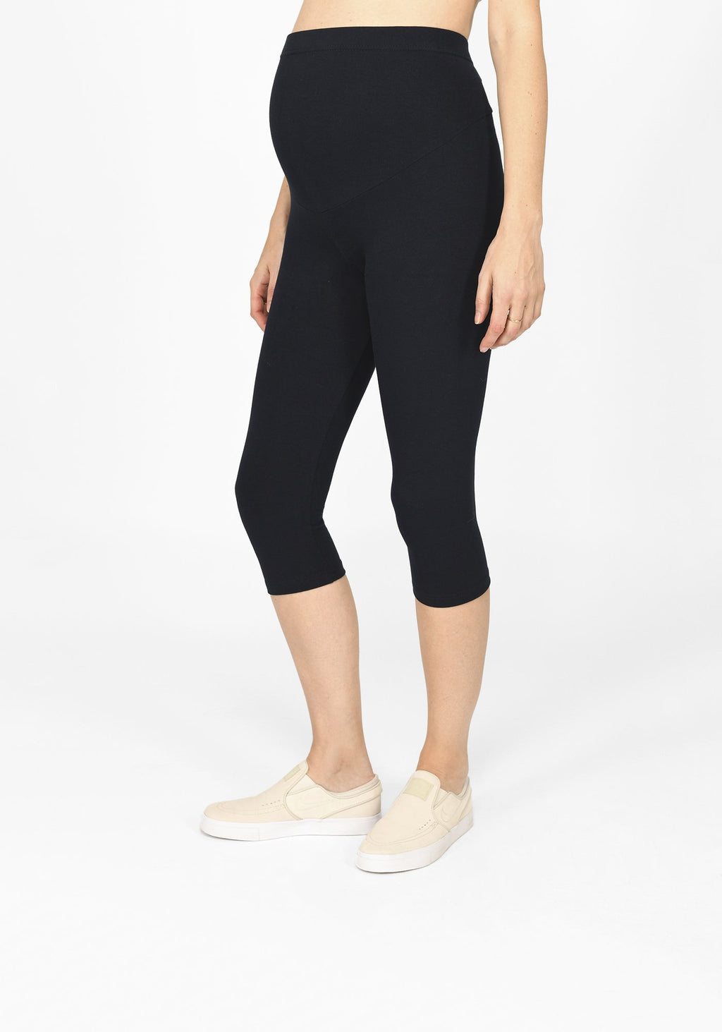 navy blue cropped maternity leggings 1