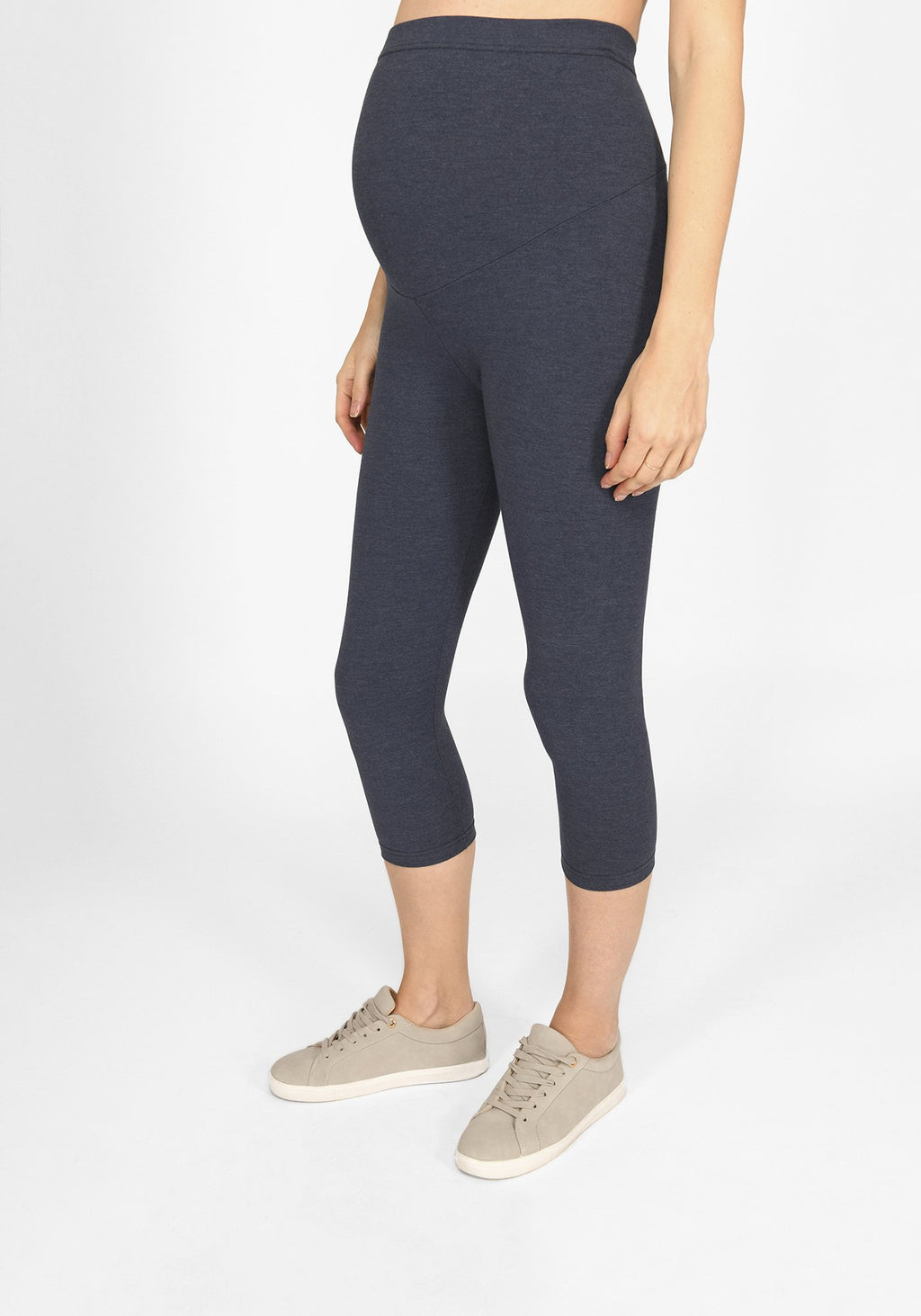 infinity blue marl cropped maternity leggings 1