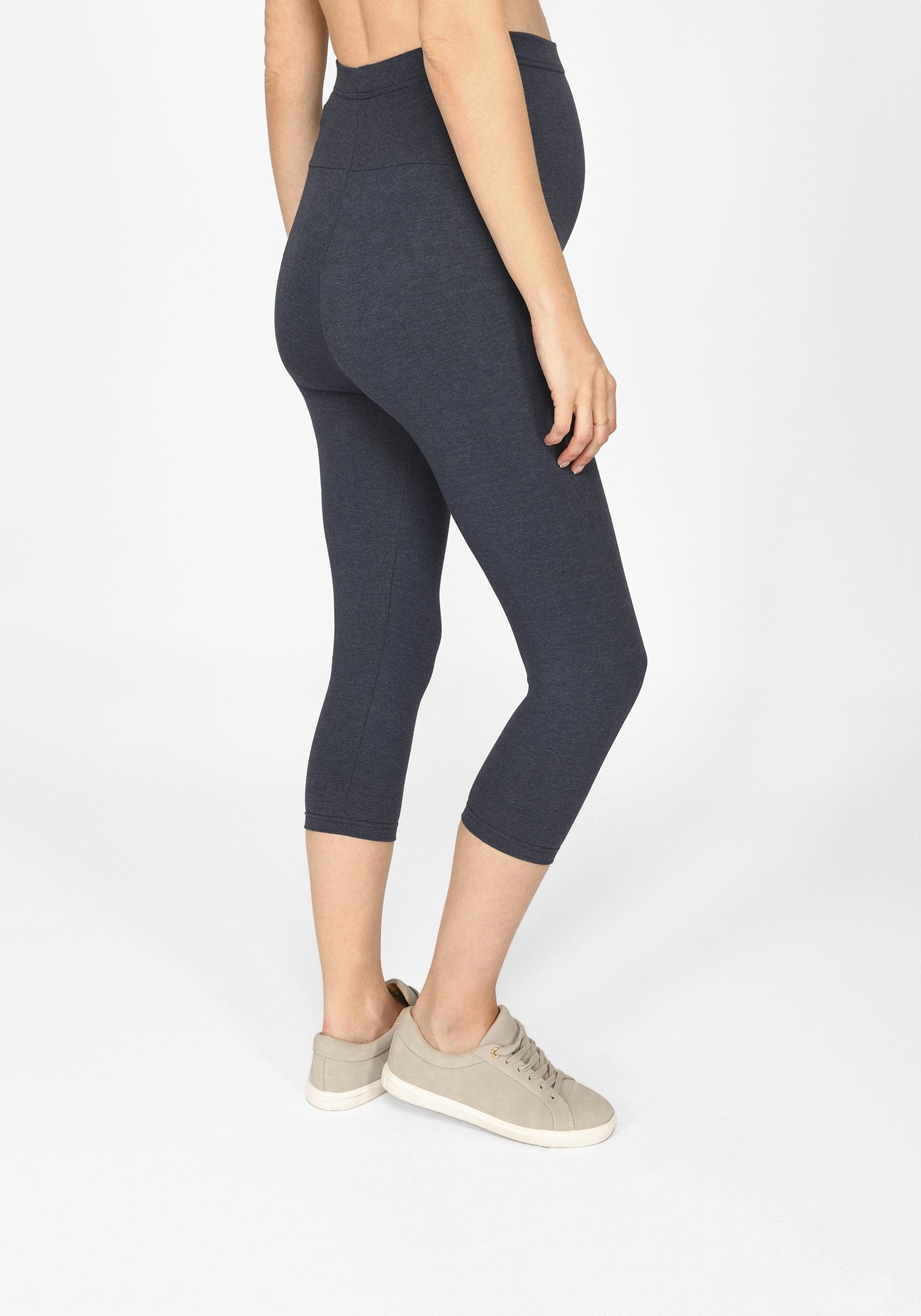 infinity blue marl cropped maternity leggings 3
