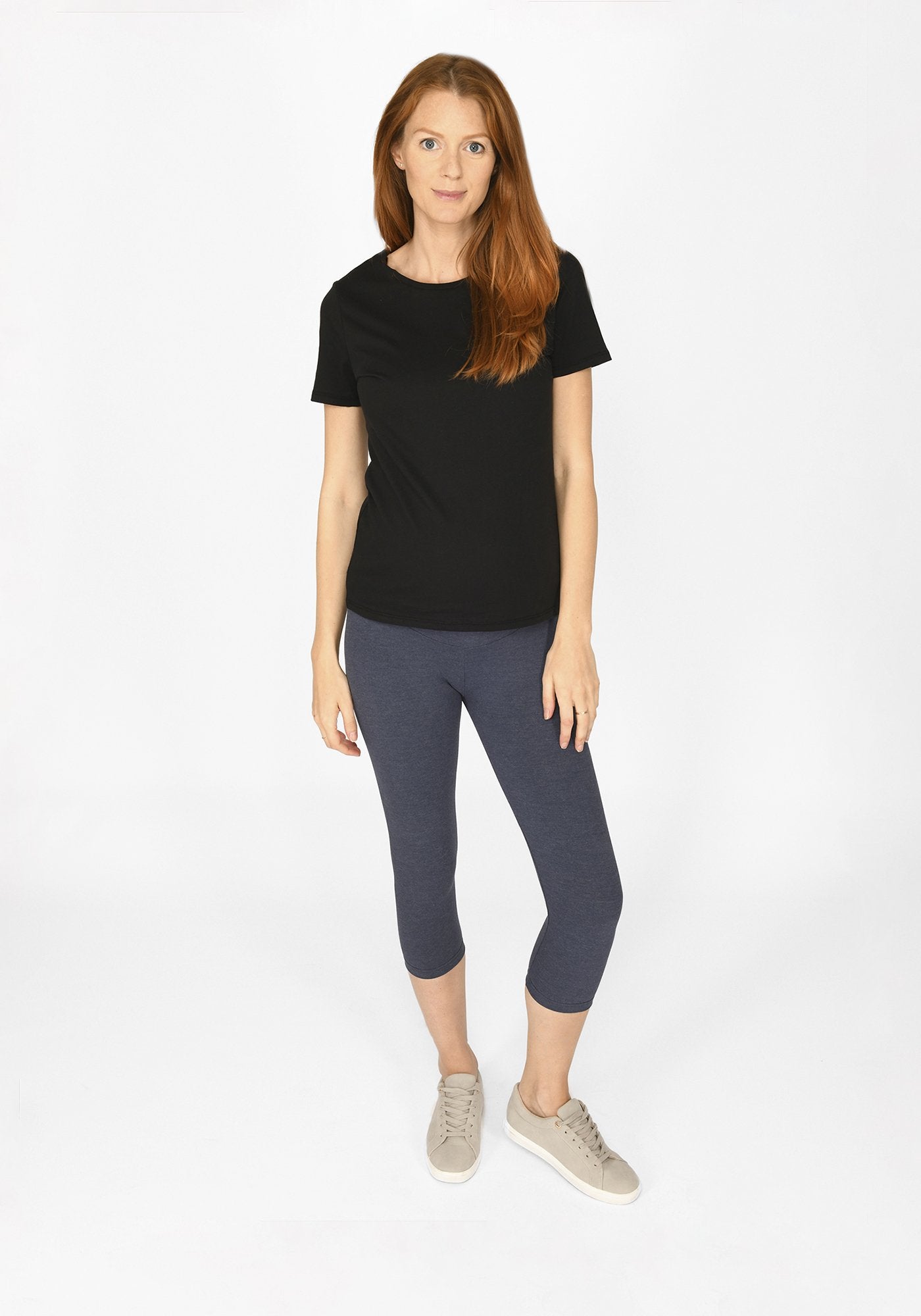 infinity blue marl cropped maternity leggings 2