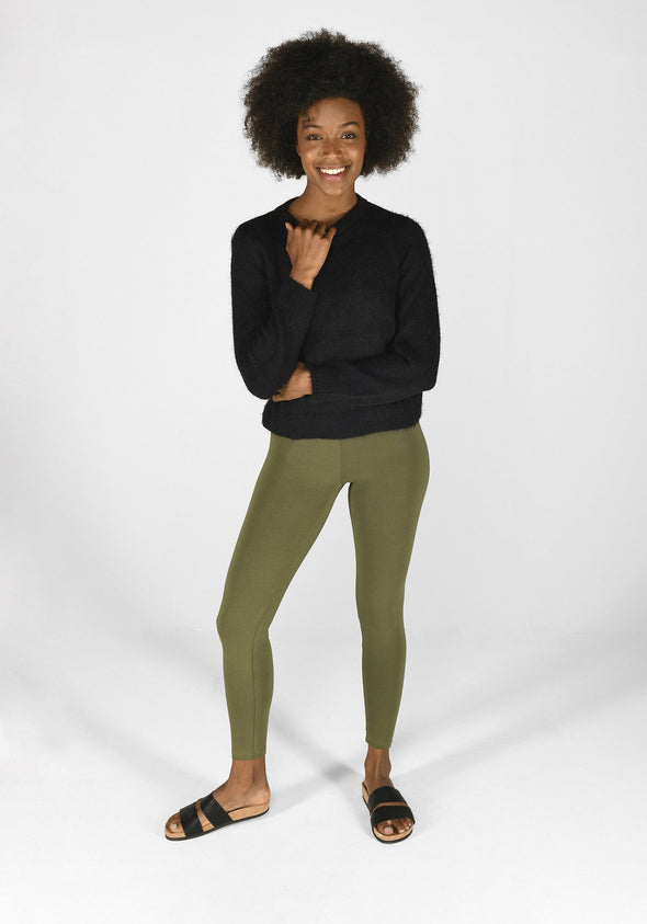 khaki green classic leggings 1