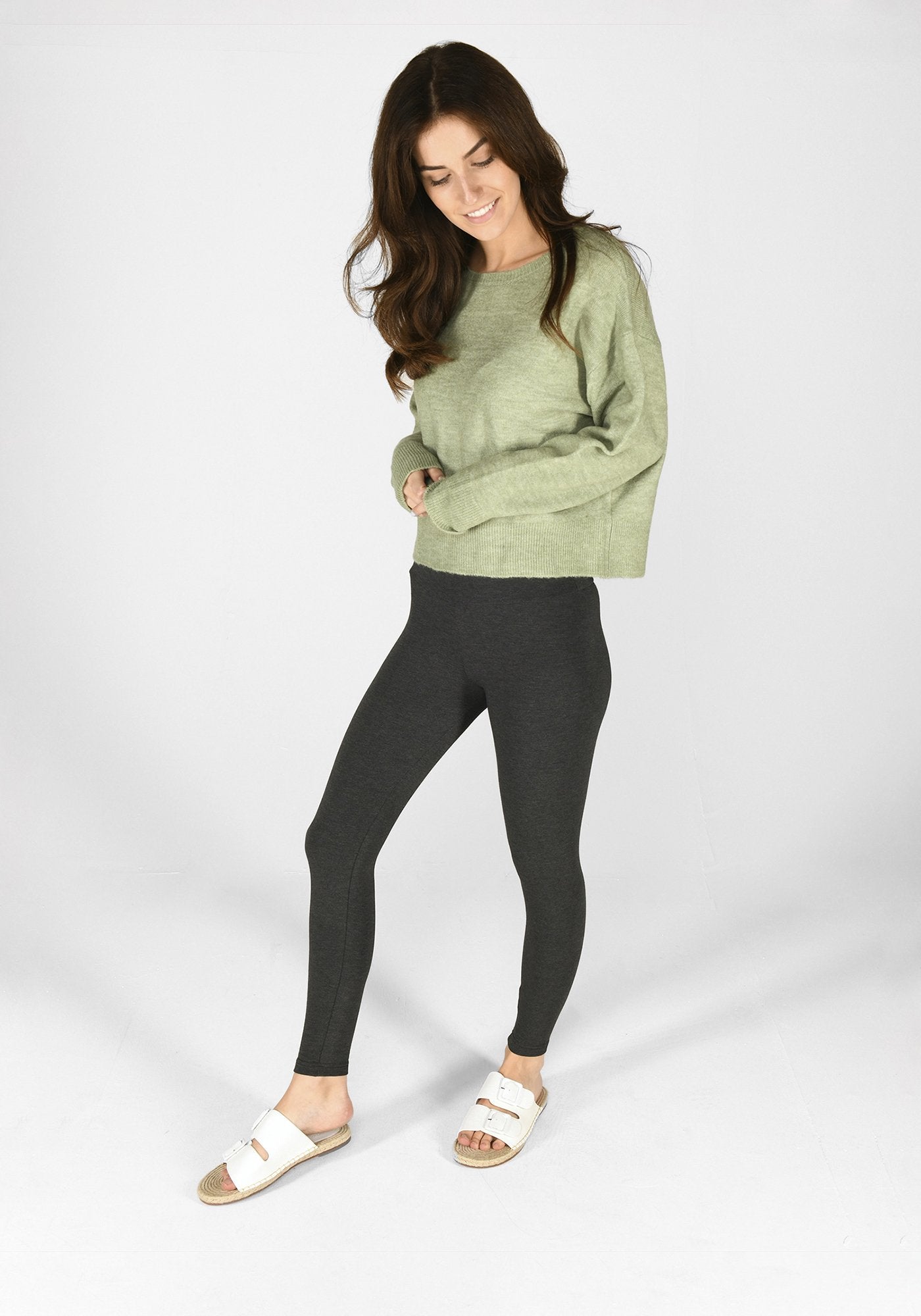 Dark Grey Marl High Waisted Leggings