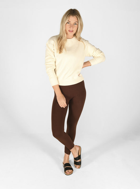 chocolate brown classic leggings 1