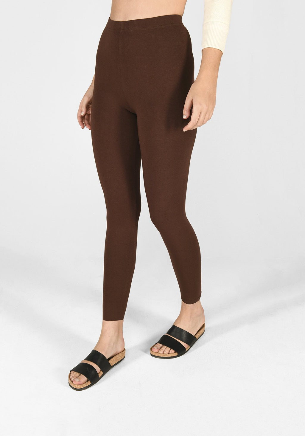 chocolate brown classic leggings 1