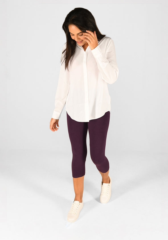 acai purple cropped classic leggings 1