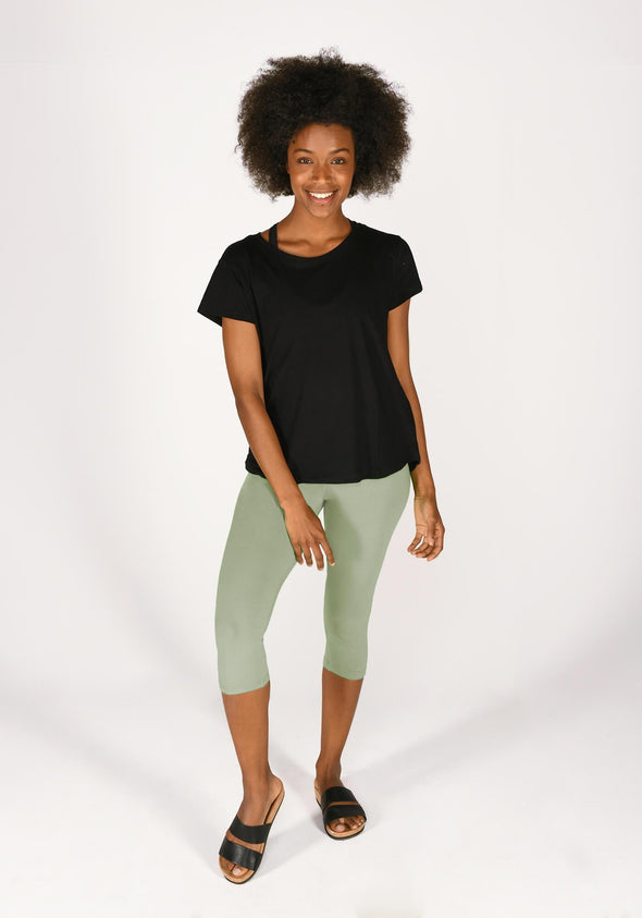 Sage Green Classic Cropped Leggings