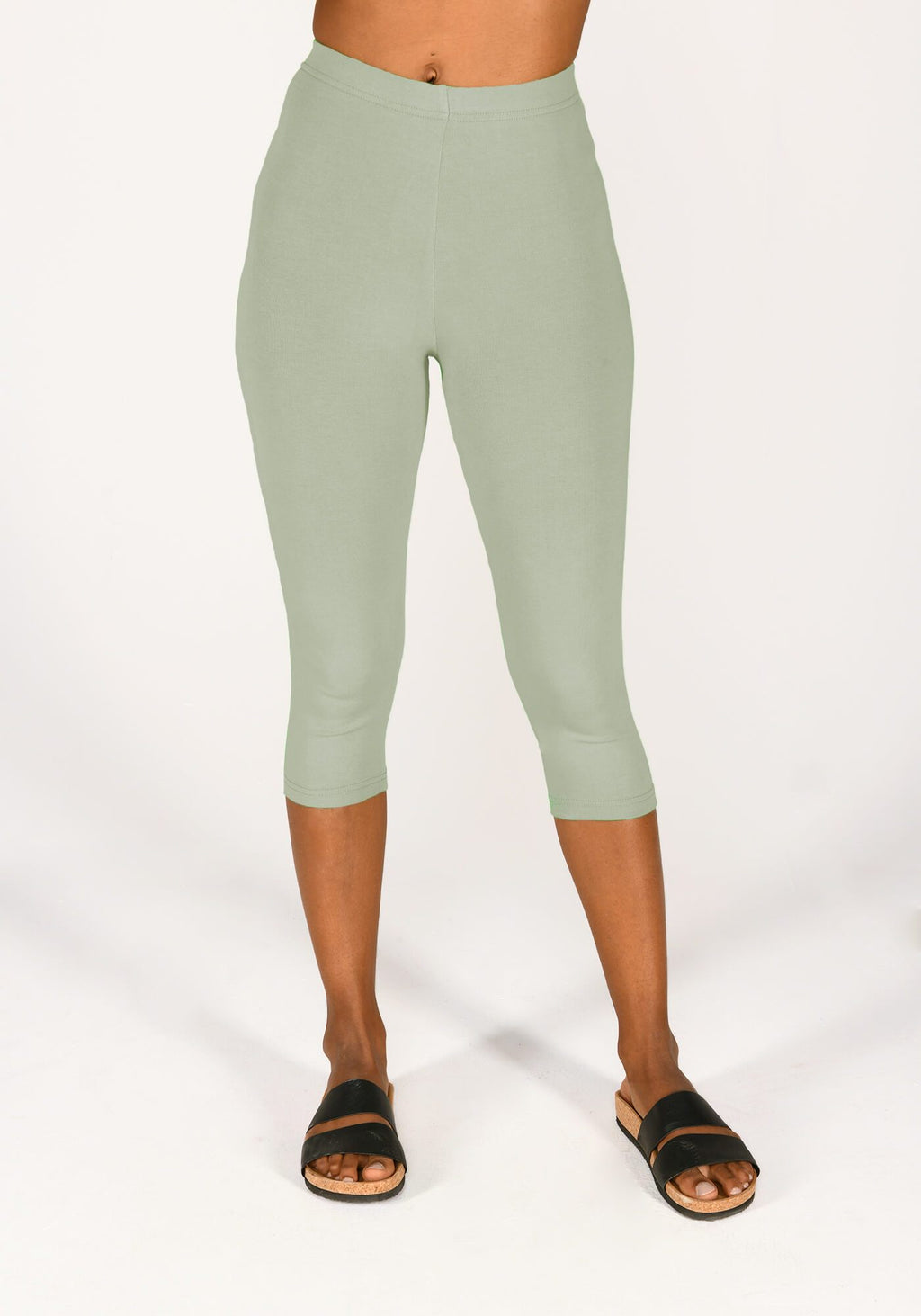 Sage Green Classic Cropped Leggings