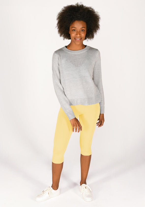 Pastel Yellow Classic Cropped Leggings