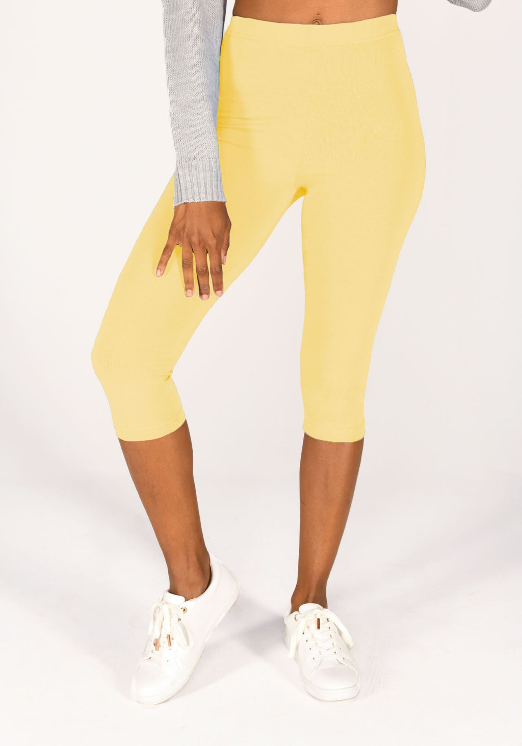 Pastel Yellow Classic Cropped Leggings