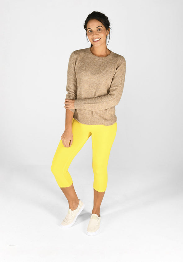 buttercup yellow cropped leggings 1