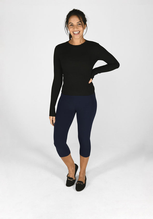 navy blue cropped leggings 1