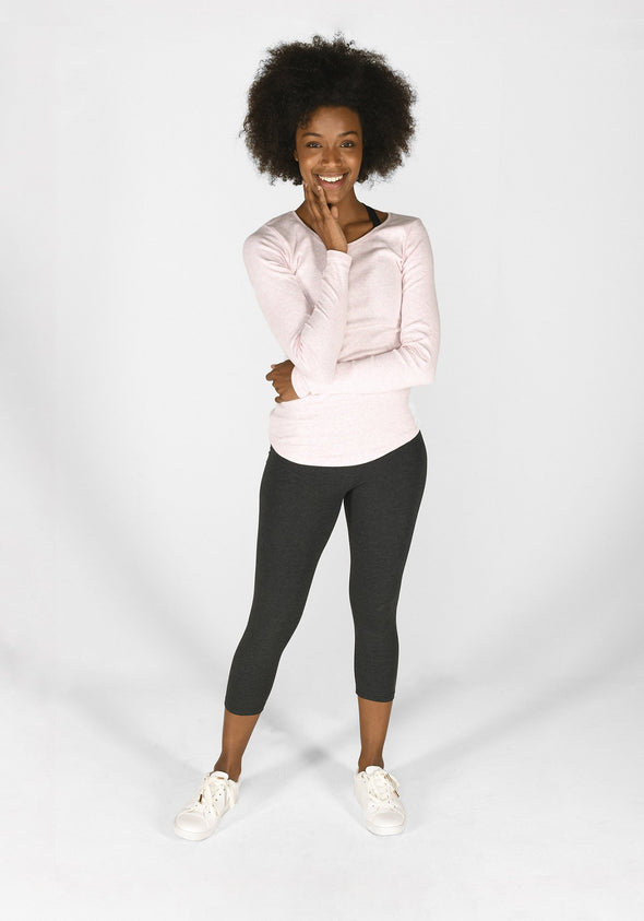 dark grey marl cropped leggings 1