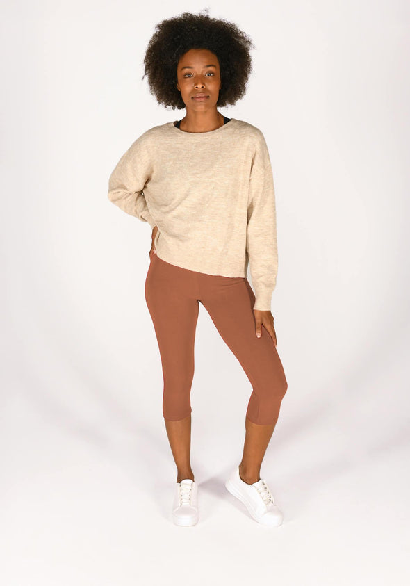Mocha Brown Classic Cropped Leggings