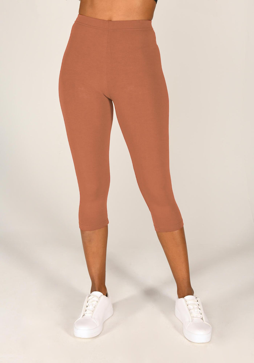 Mocha Brown Classic Cropped Leggings