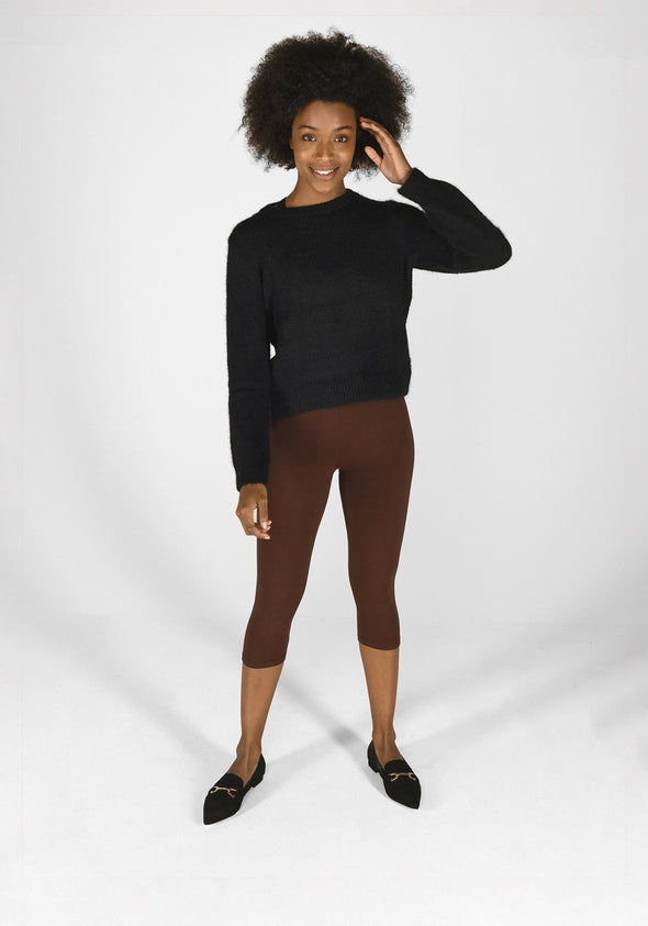 chocolate brown cropped leggings 1