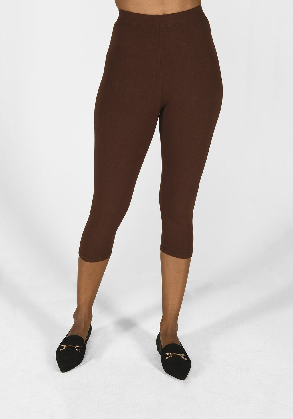 chocolate brown cropped leggings 1