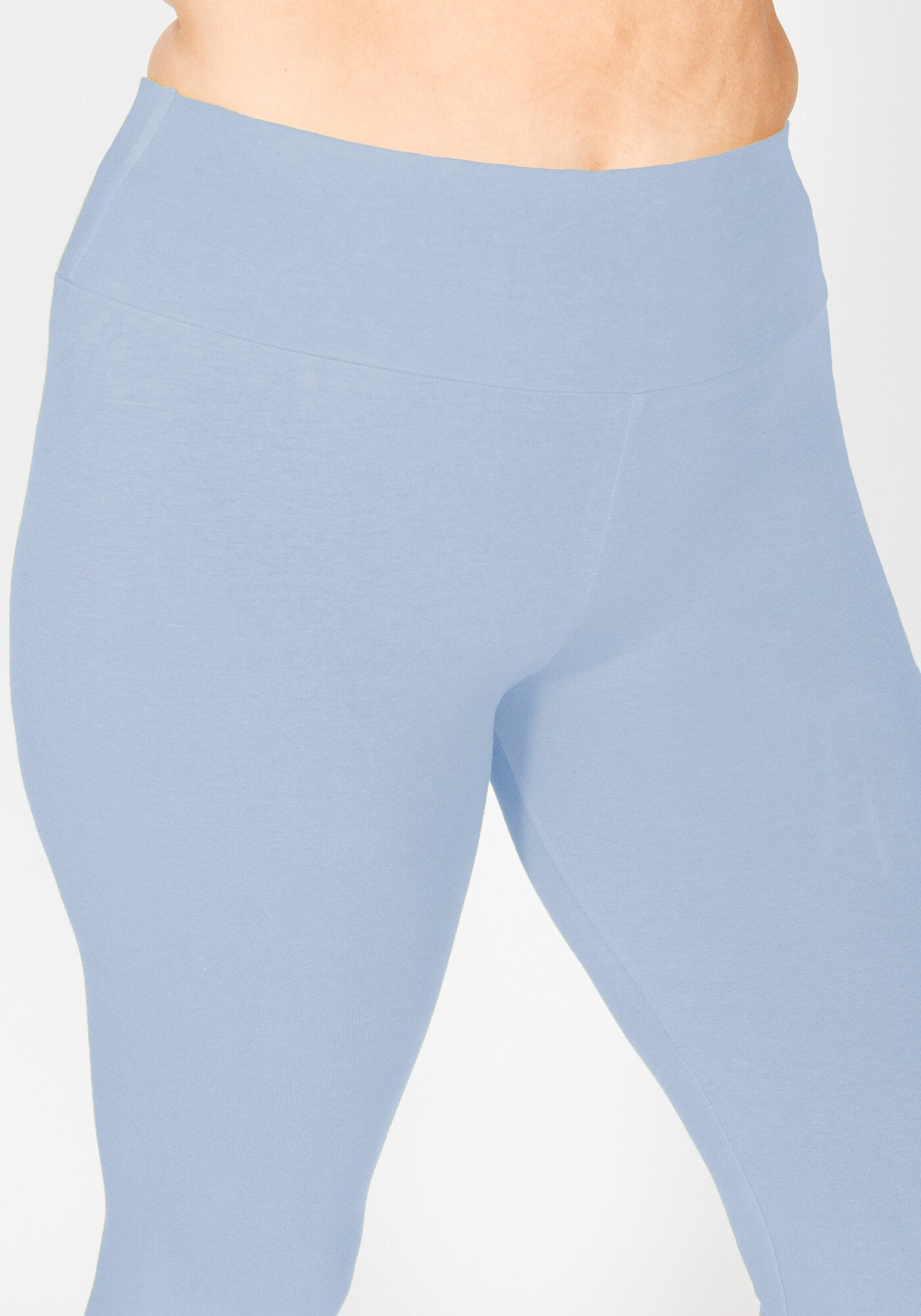 Plus Size Powder Blue Classic High Waisted Leggings