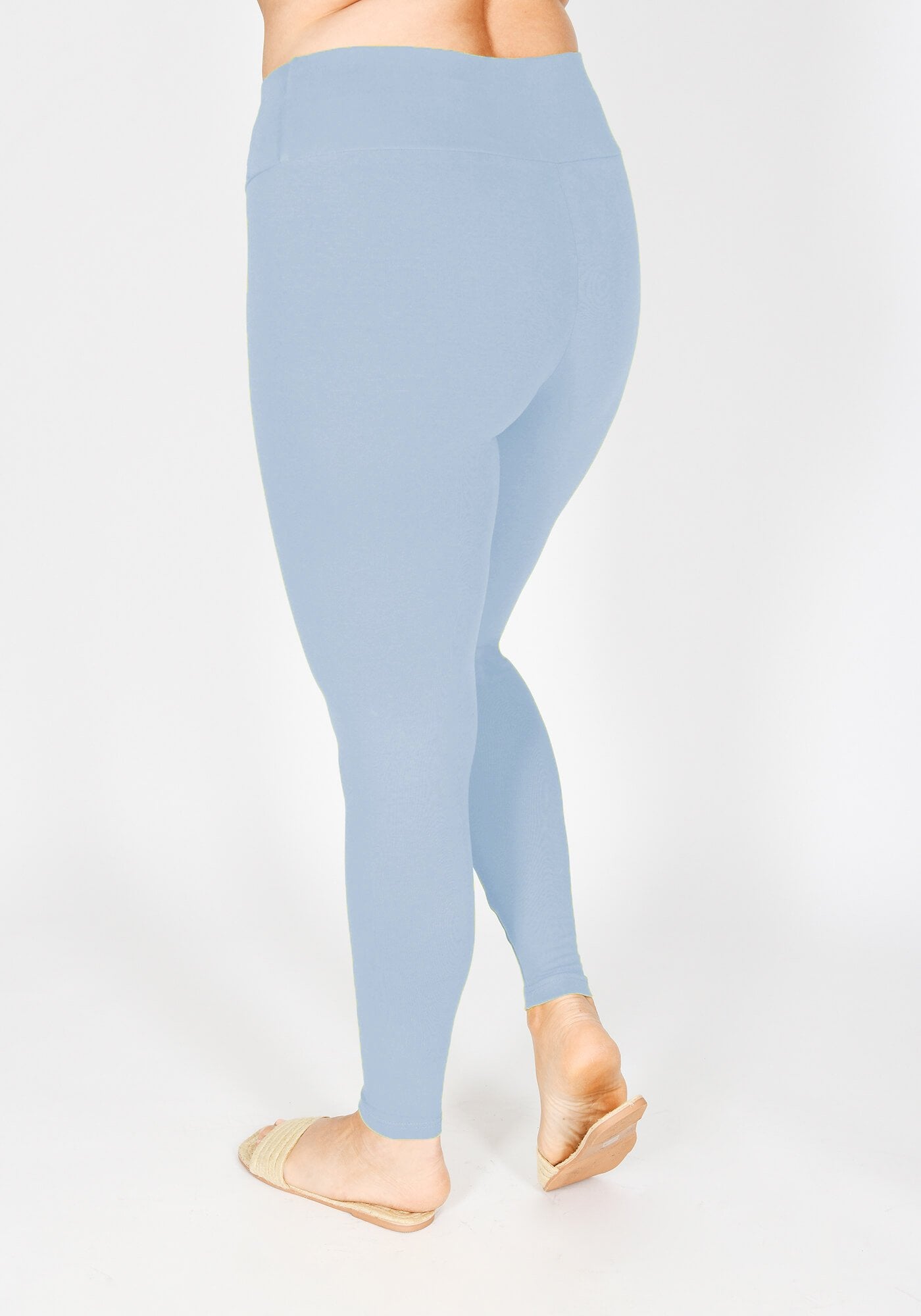 Plus Size Powder Blue Classic High Waisted Leggings