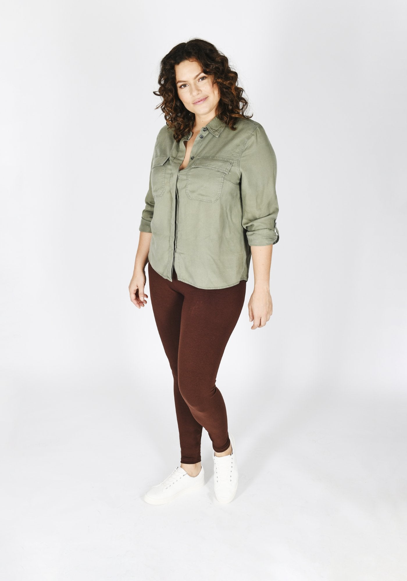 Plus Size Chocolate Brown High Waisted Leggings