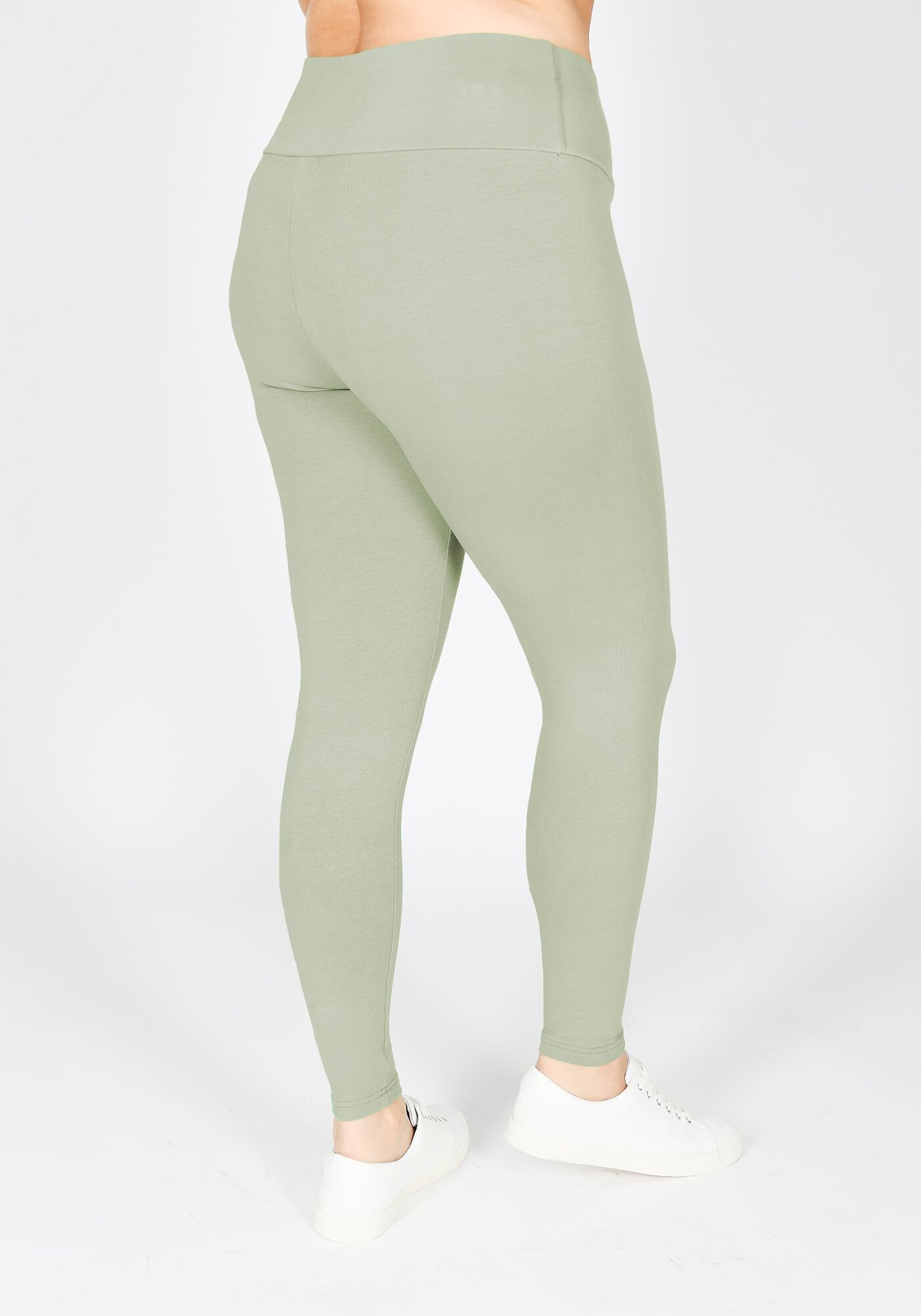 Plus Size Sage Green Classic High Waisted Leggings