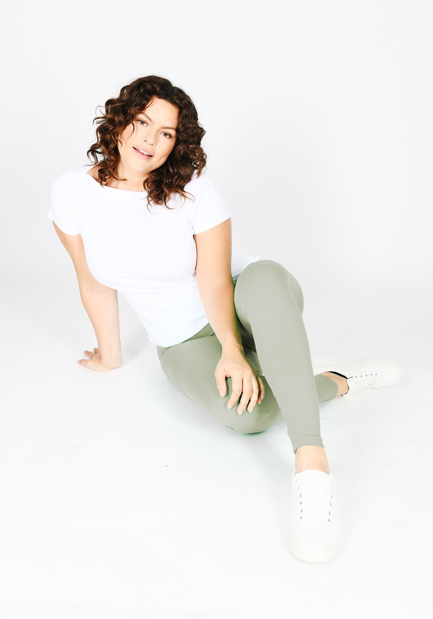 Plus Size Sage Green Classic High Waisted Leggings