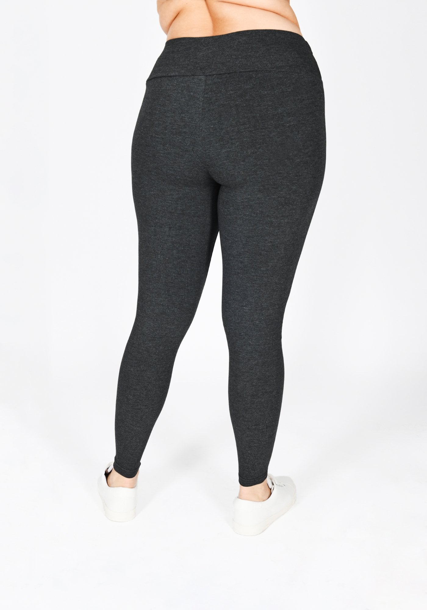 Plus Size Dark Grey Marl High Waisted Leggings