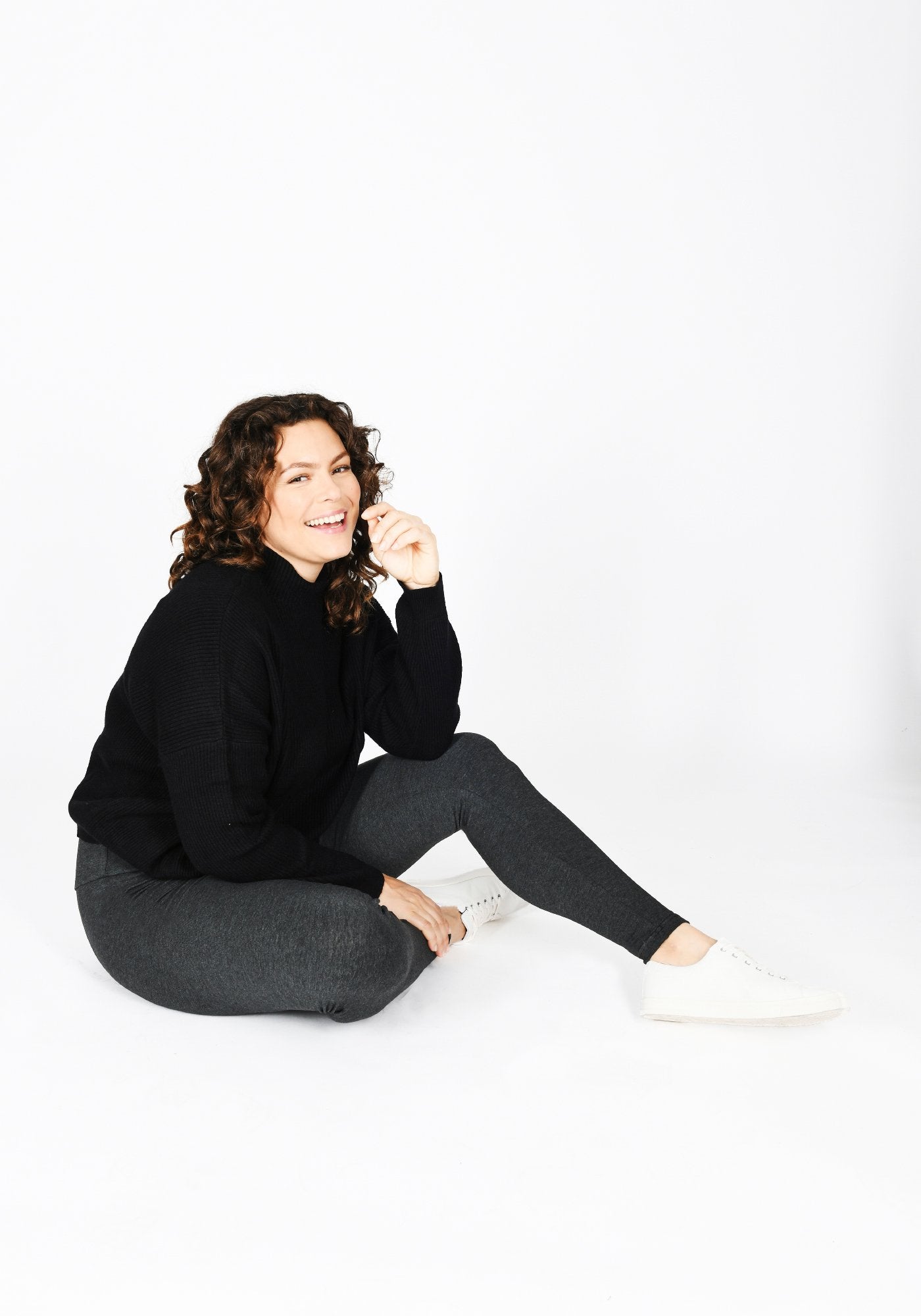 Plus Size Dark Grey Marl High Waisted Leggings