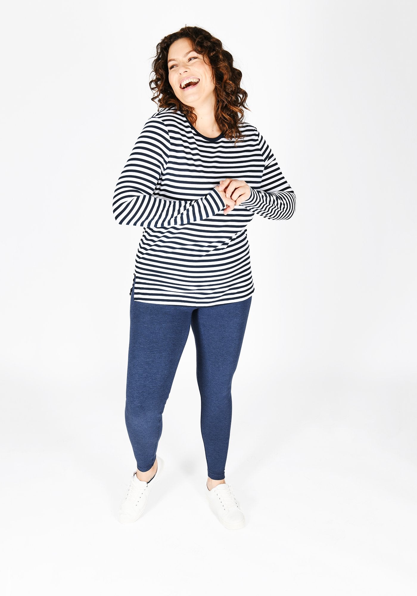 Plus Size Infinity Blue Marl High Waisted Leggings