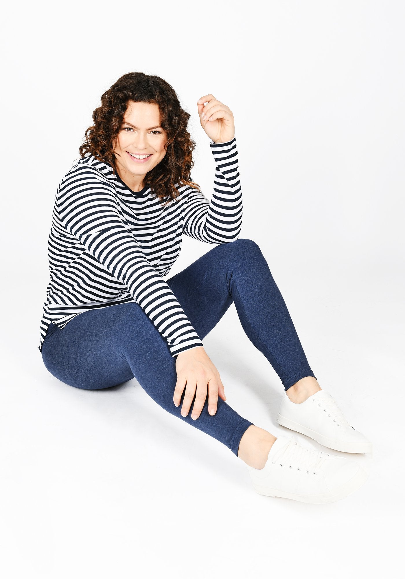 Plus Size Infinity Blue Marl High Waisted Leggings