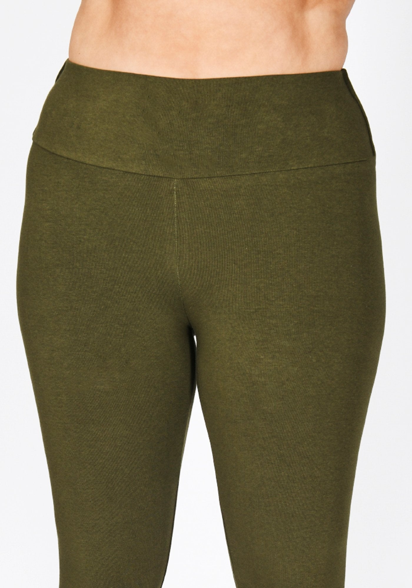 Plus Size Khaki Green High Waisted Leggings