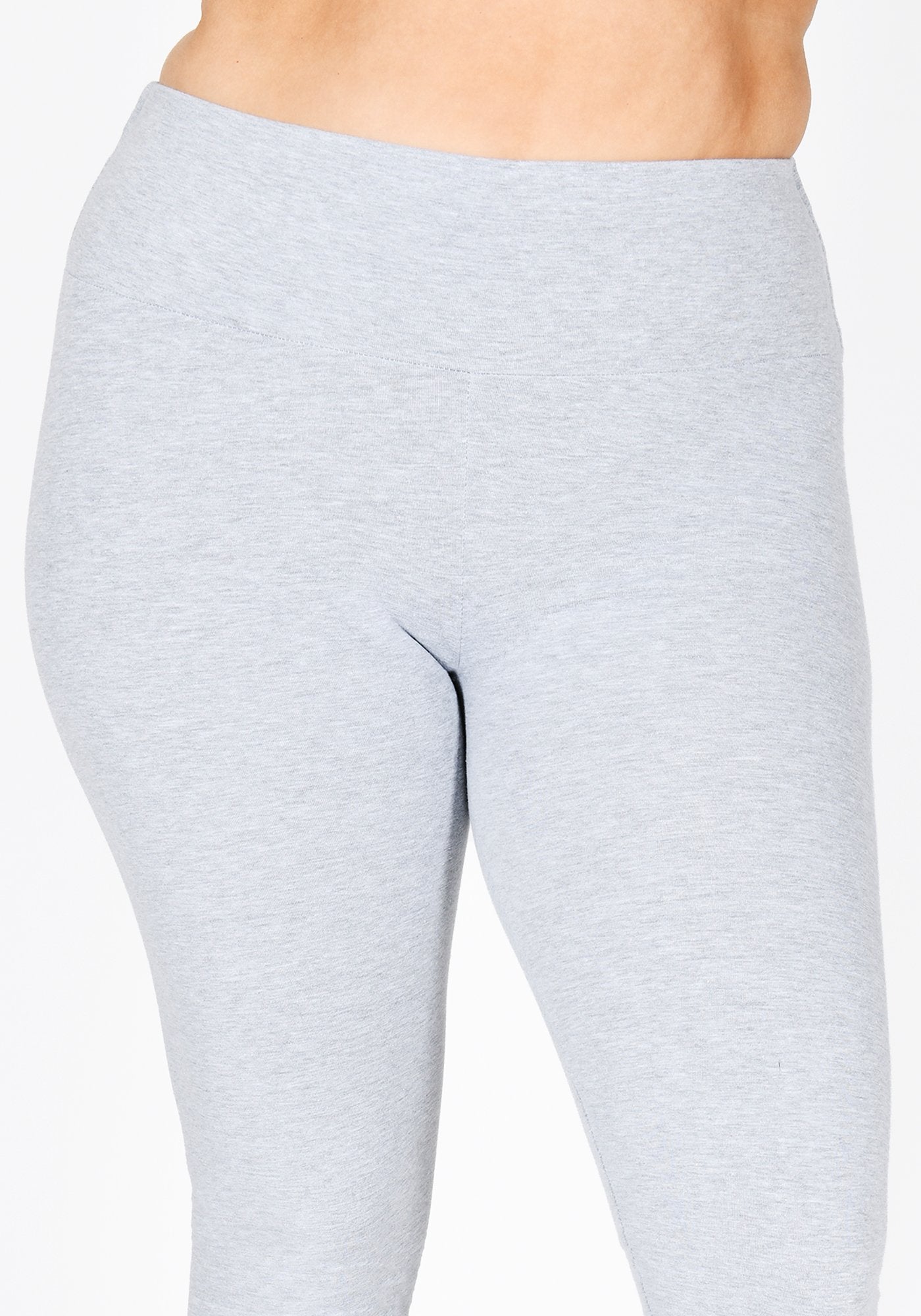 Plus Size Light Grey Marl High Waisted Leggings