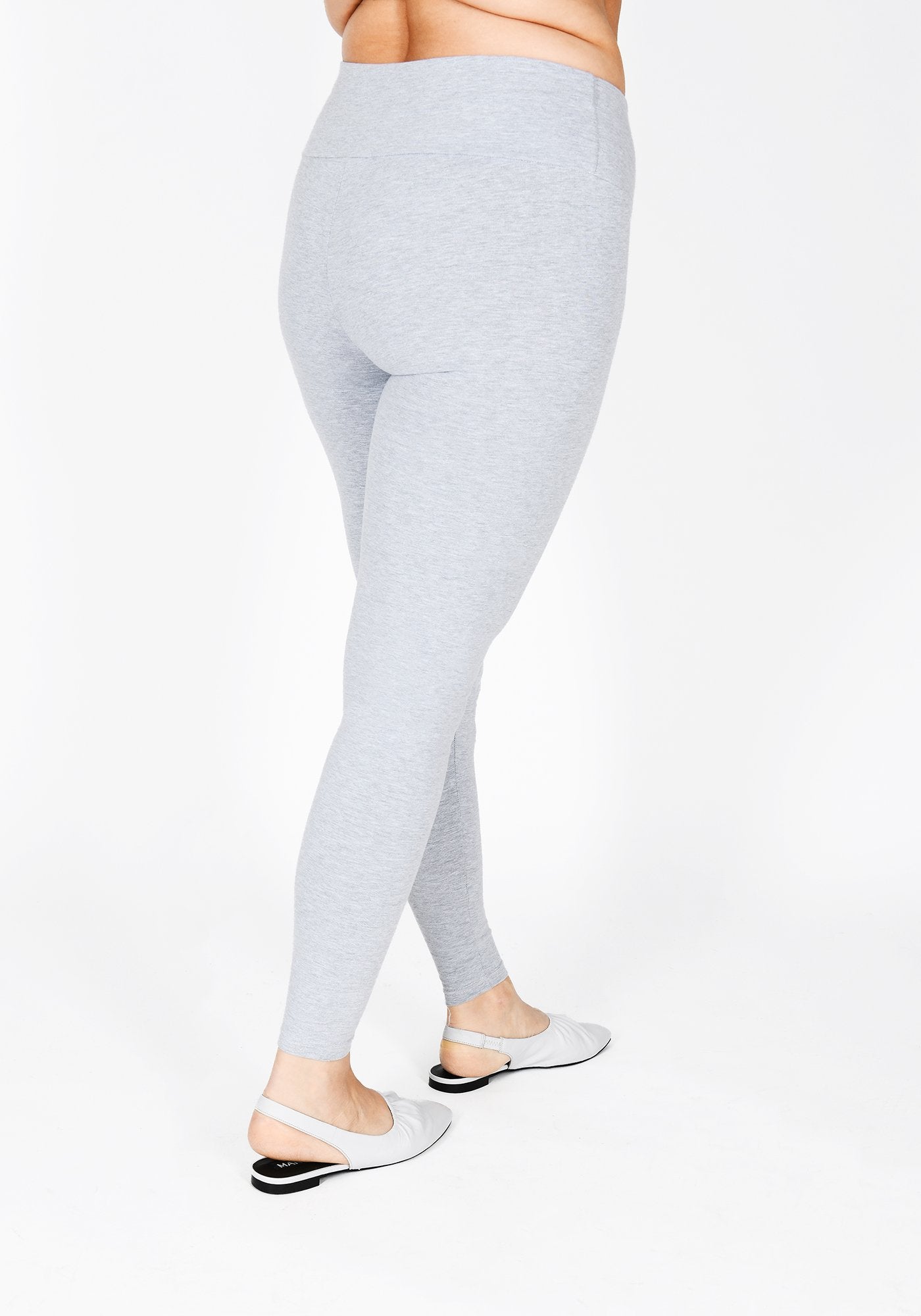 Plus Size Light Grey Marl High Waisted Leggings