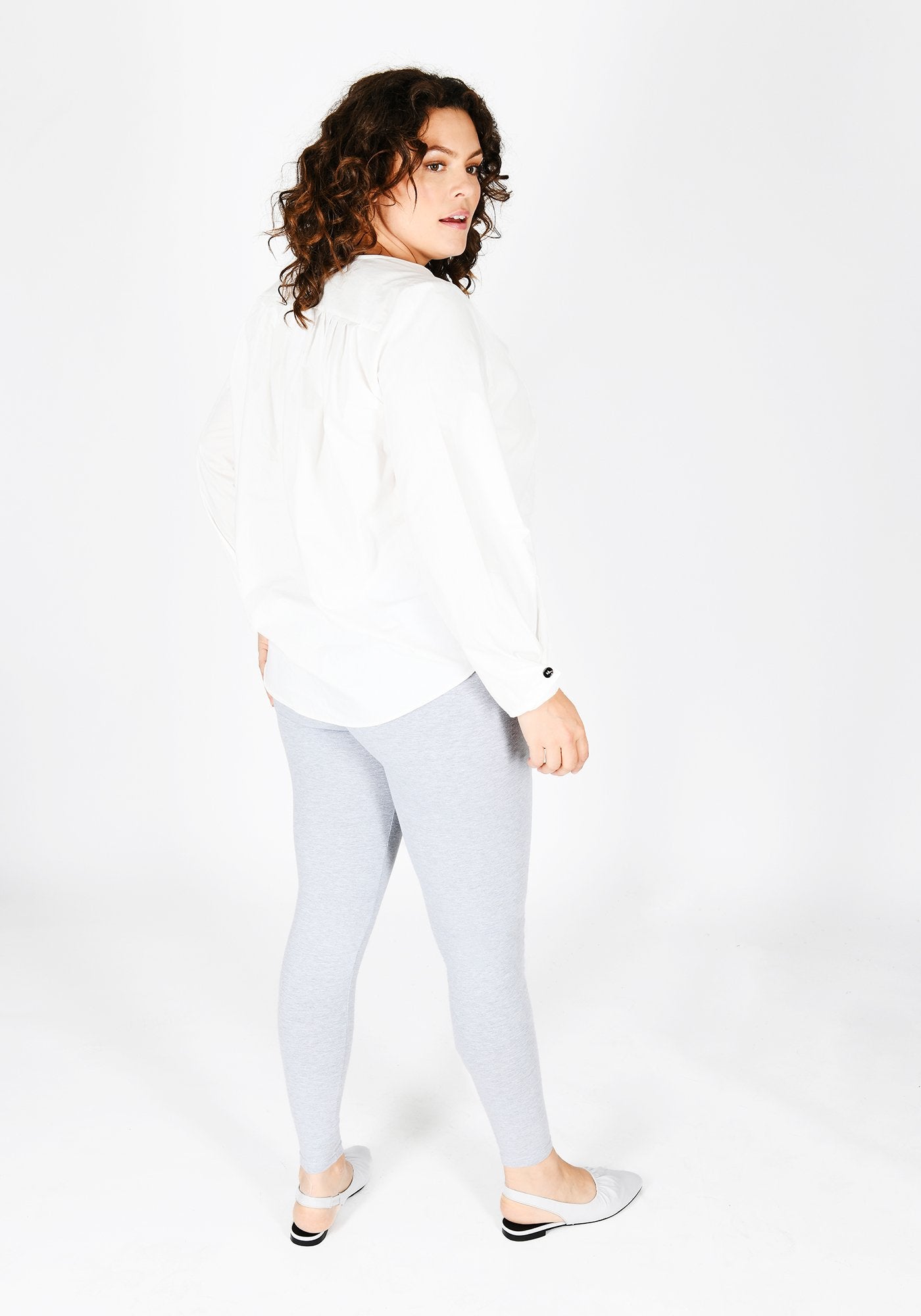 Plus Size Light Grey Marl High Waisted Leggings
