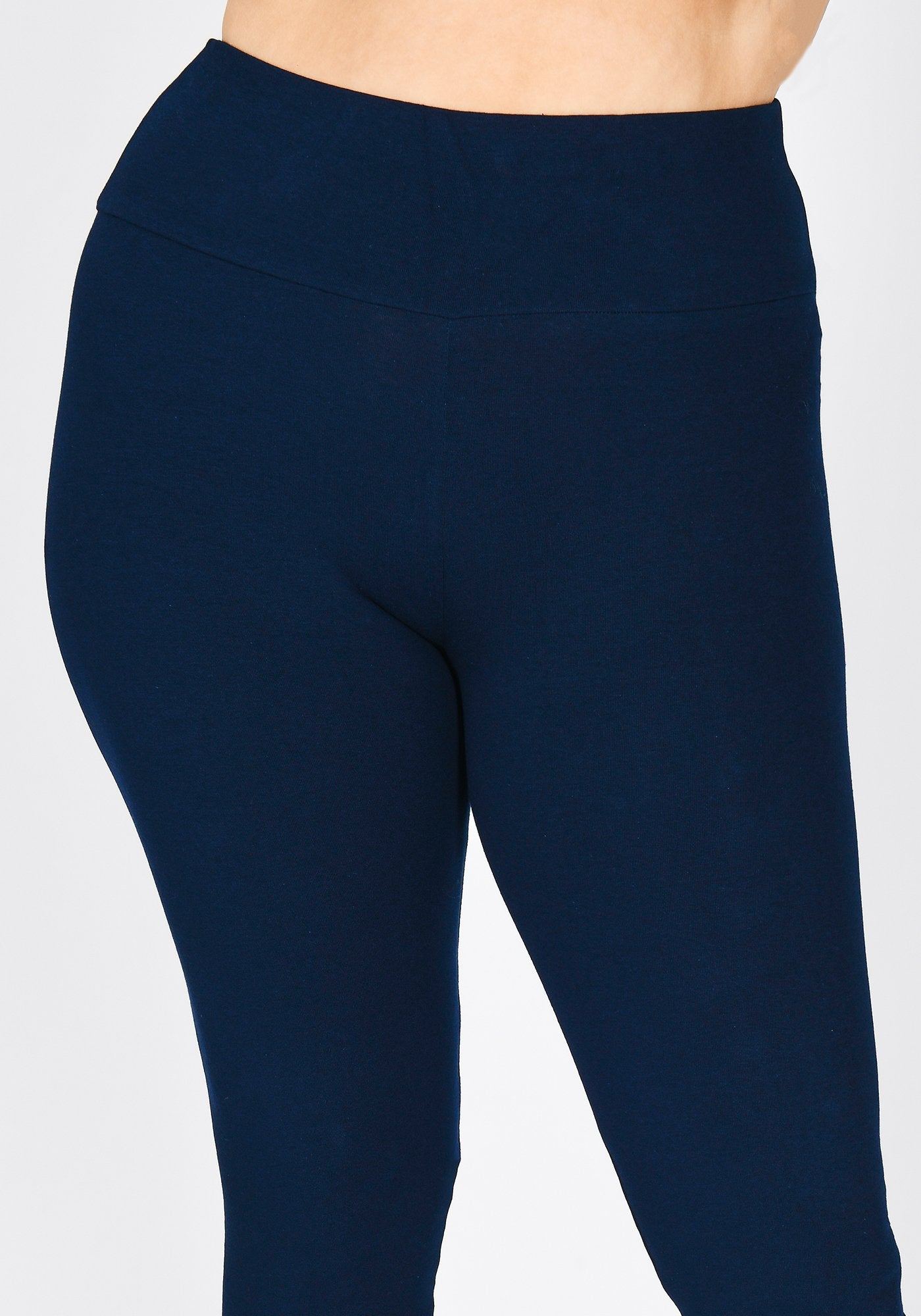 Plus Size Navy Blue High Waisted Leggings