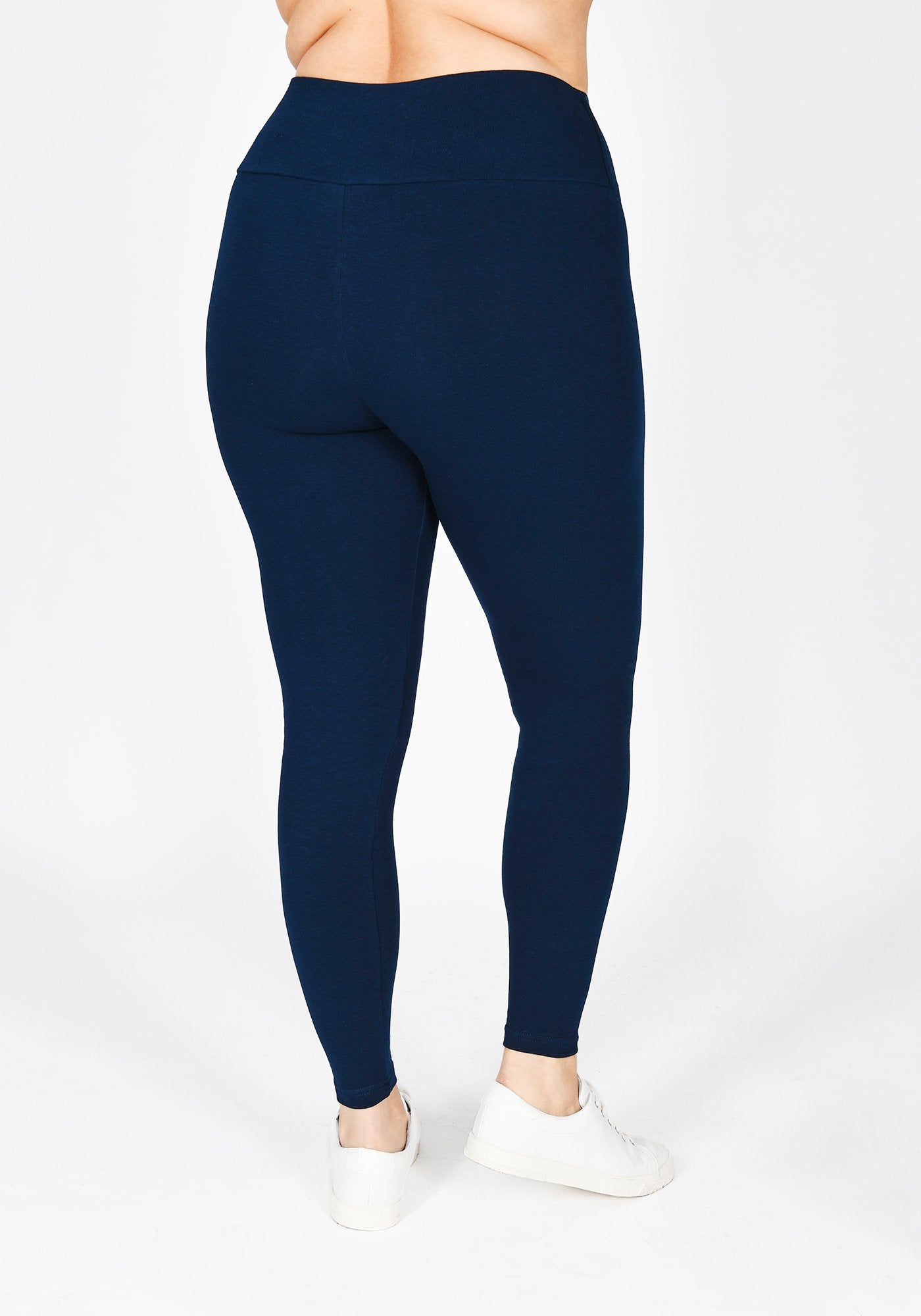 Plus Size Navy Blue High Waisted Leggings