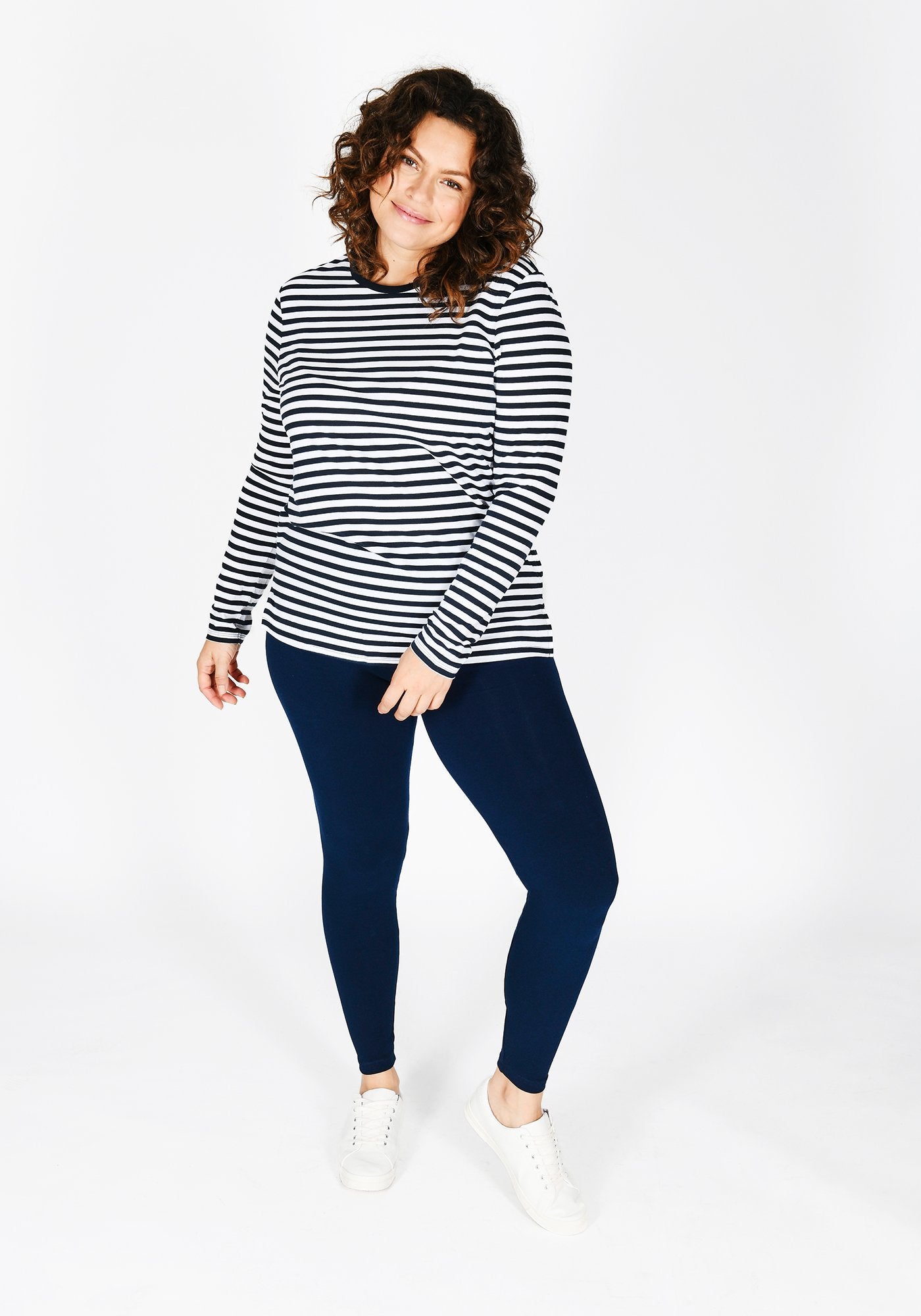 Plus Size Navy Blue High Waisted Leggings