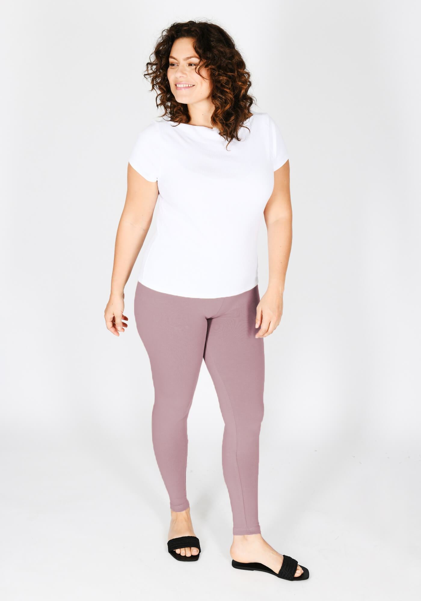 Plus Size Elderberry Purple Classic High Waisted Leggings