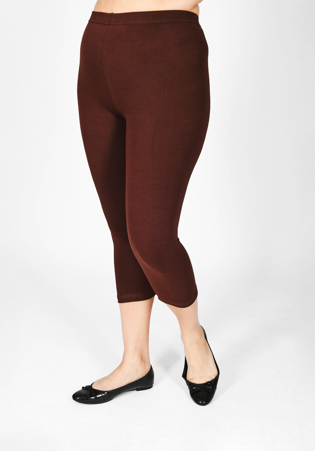 Plus Size Chocolate Brown Cropped Leggings