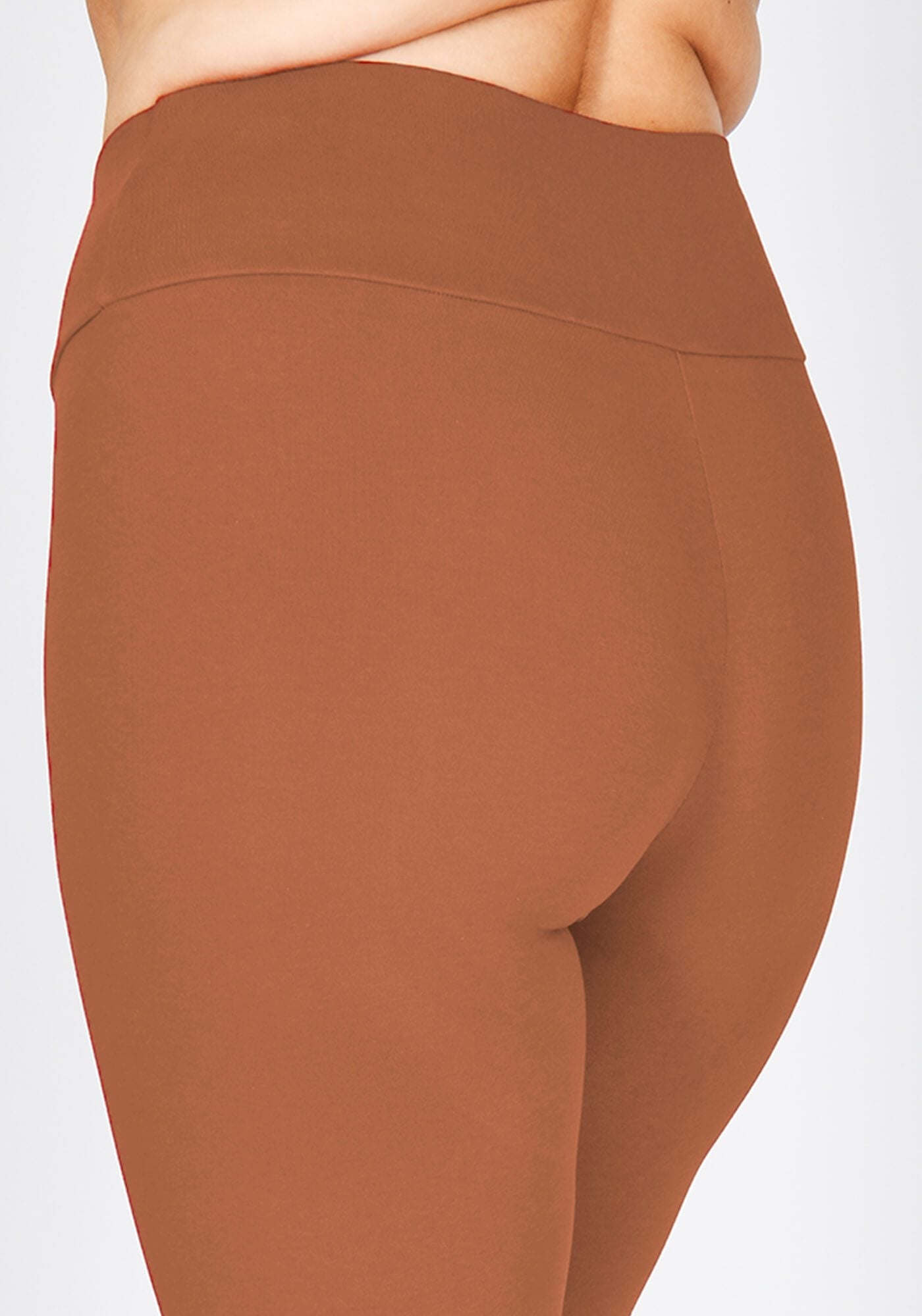 Plus Size Mocha Brown Classic High Waisted Leggings