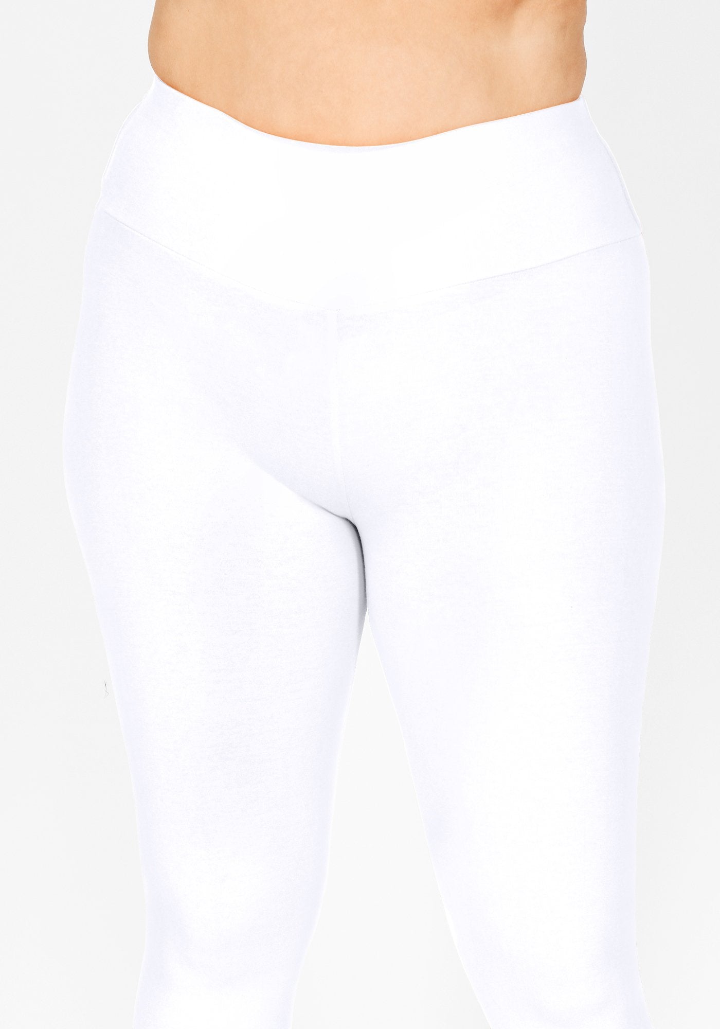Plus Size White High Waisted Leggings