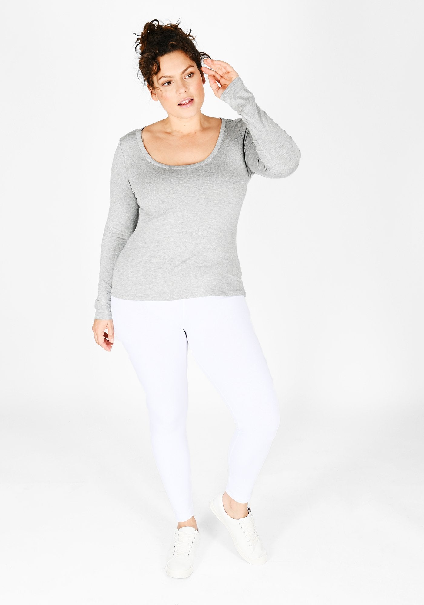 Plus Size White High Waisted Leggings