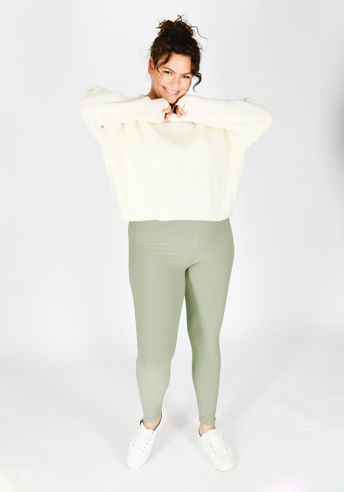 Classic Plus Size Sage Green Leggings