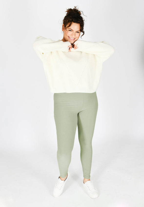 Classic Plus Size Sage Green Leggings