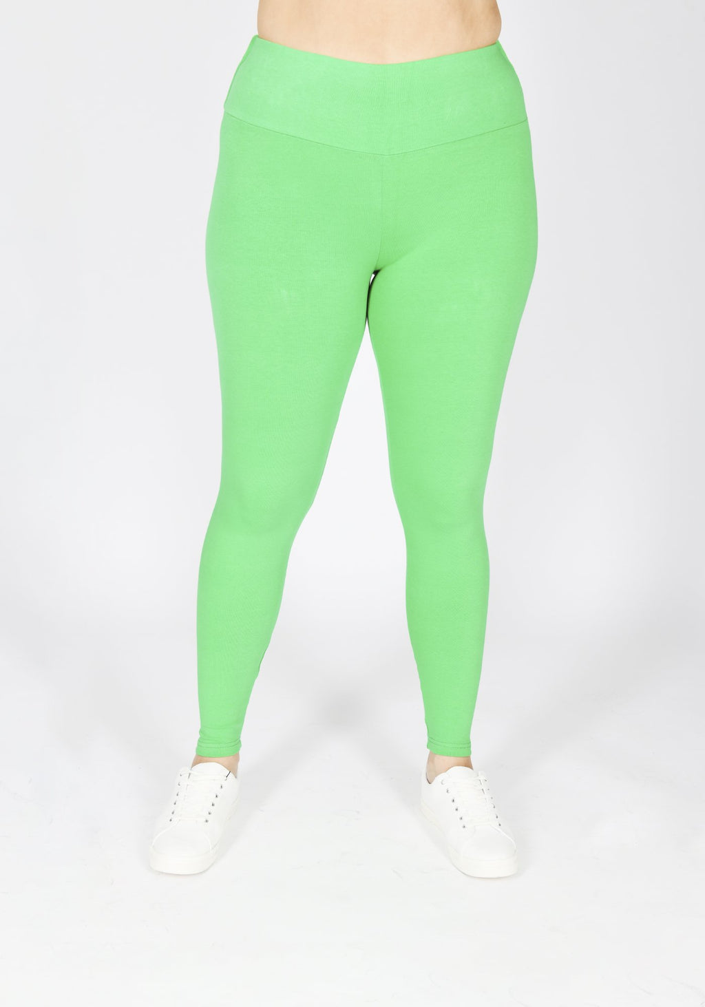 Plus Size Classic Green High Waisted Leggings 1