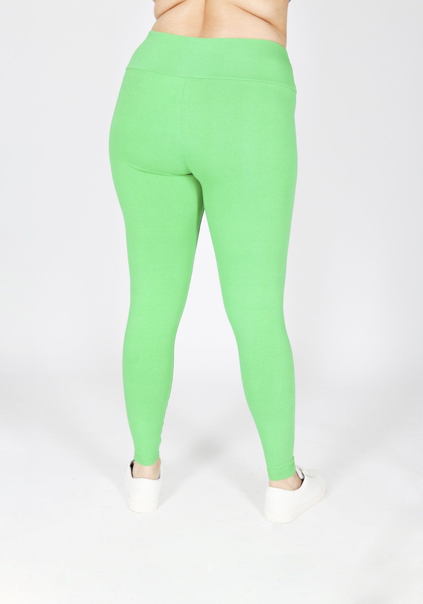 Plus Size Classic Green High Waisted Leggings 3