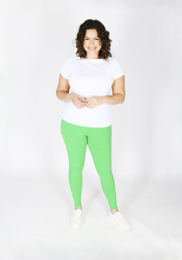 Plus Size Classic Green High Waisted Leggings 1
