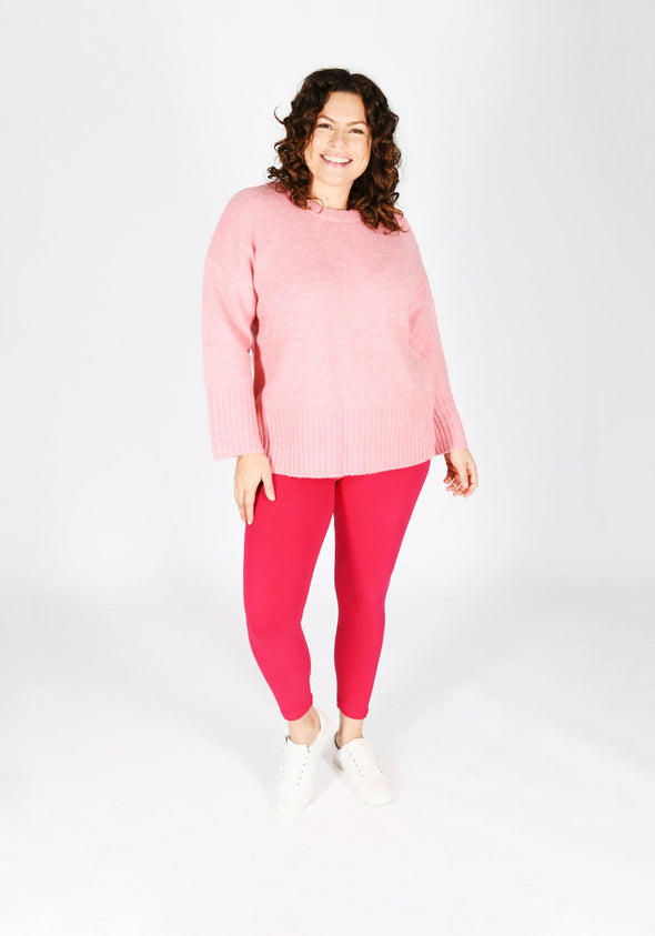 Classic Plus Size Intense Pink Leggings 1