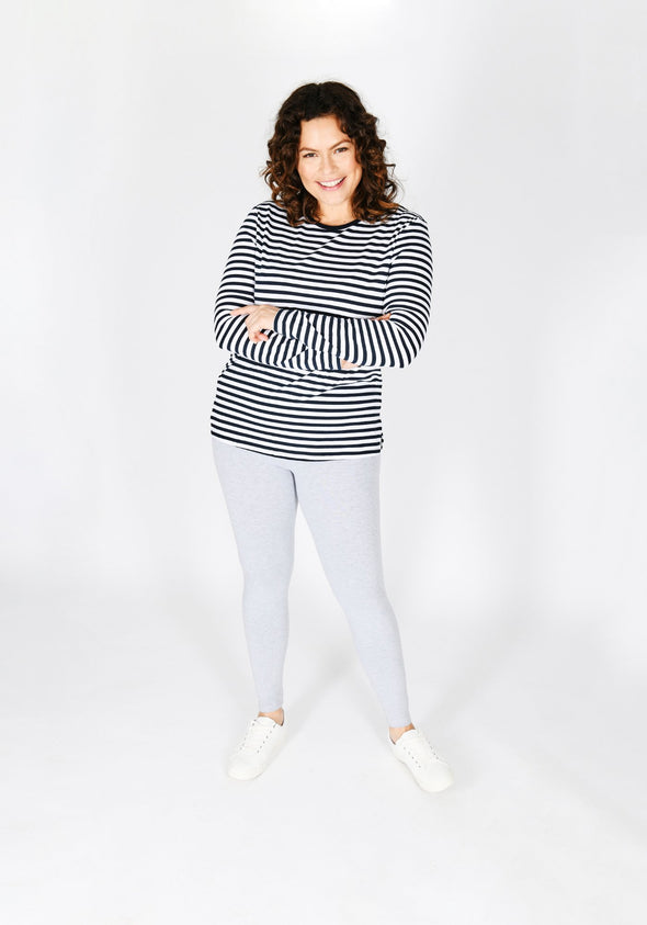 Classic Plus Size Light Grey Marl Leggings 1