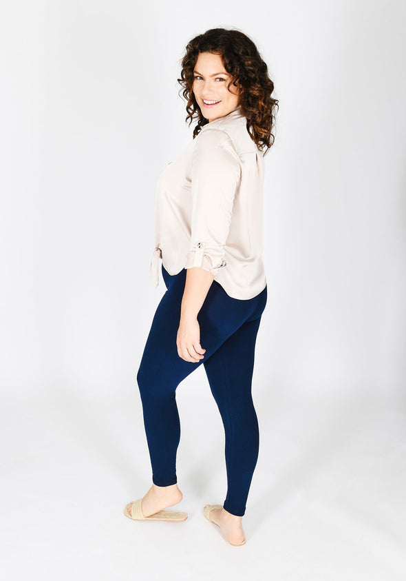 Classic Plus Size Navy Blue Leggings 1